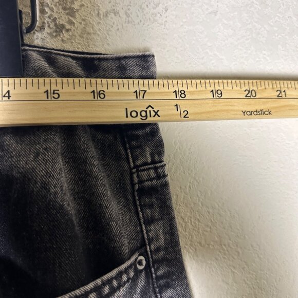 Manfinity Denim Jean Pant Women L Flared Bootcut Cargo Black Washed Punk Grunge - Picture 4 of 12